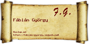 Fábián György névjegykártya